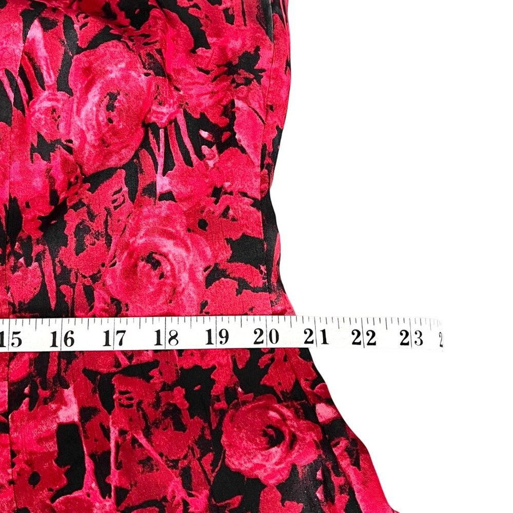 Dress Barn Floral Dress Lined Zipper Back A-Line Size 16 Black Red Gray EUC - Picture 11 of 12